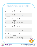 Adding Fractions - Missing Addends