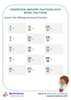 Converting improper fractions into mixed fractions
