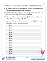 Finding a fraction of a unit - worksheet 4