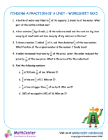 Finding a fraction of a unit - worksheet 5