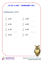 One fifth of a unit – Worksheet No.1