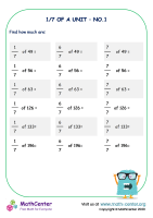 One seventh of a unit - Worksheet 1