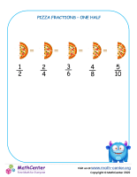 Pizza fractions – one half