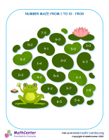 Number Maze from 1 to 10 - Frog