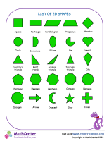 List of 2D shapes