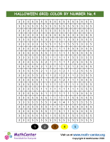 Halloween Grid Color By Number No.4