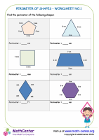 Perimeter of shapes - worksheet no.1