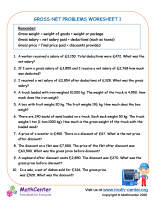 Gross Net problems worksheet 1