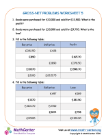 Gross Net problems worksheet 5