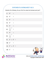 Exponents Worksheet No.2