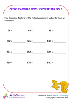 Prime Factors with Exponents - Worksheet No.2
