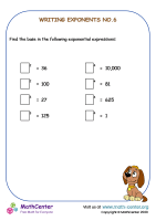 Writing Exponents - Worksheet No.6