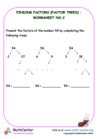 Finding Factors (factor trees) - Worksheet No.2