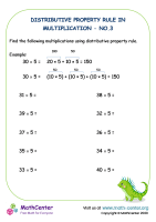 Distributive property rule in multiplication No.3