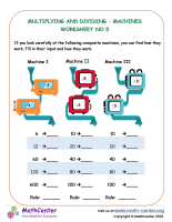 Multiplying and dividing – Machines Worksheet No.5