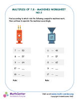 Multiples of 7,8 – Machines Worksheet No.2