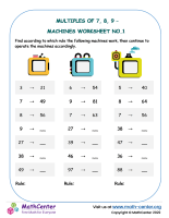 Multiples of 7,8,9 – Machines Worksheet No.1