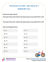 The Bicycle Factory – Multiples of 2 – Worksheet No.6