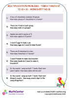 Multiplication problems - times tables up to 10 × 10 - worksheet no.1B