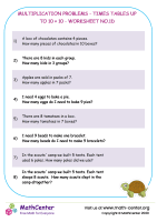 Multiplication problems - times tables up to 10 × 10 - worksheet no.1D