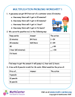 Multiplication Problems Worksheet 1