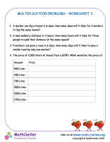 Multiplication Problems Worksheet 3