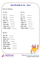 Multiplication and division by tens - Worksheet No.8