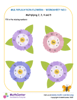 Multiplication Flowers 1 (multiplying 2, 3, 4, 5)