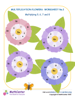 Multiplication Flowers 2 (multiplying 5, 6, 7, 8)