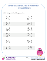 Finding missing ratio in proportion worksheet no.1
