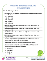 Ratio and proportion problems - worksheet no.1
