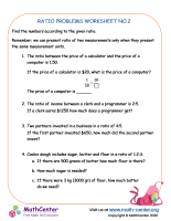 Ratio problems worksheet no2