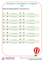 Rounding to the nearest 10 - worksheet no.3
