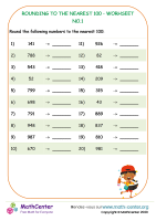 Rounding to the nearest 100 - worksheet no.1
