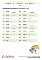 Rounding to the nearest 1000 - worksheet no.3