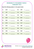 Rounding to the nearest whole - worksheet no.2