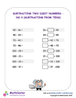 Subtracting Two-Digit Numbers No.4 (Subtracting From Tens)
