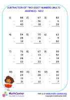 Subtraction of two-digit numbers (multi-addends ) - no.2