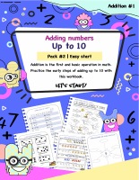 Adding numbers up to 10 - Pack # 1 - Easy start