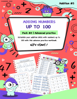 Adding numbers up to 100 - Pack # 1 - Easy start
