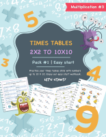 Multiplication tables 2X2 to 10X10 - Pack # 1