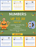 Numbers up to 20 - Learning to write the numbers