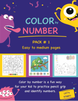 Color by number - Pack #1 - Easy to intermediate pages