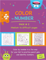 Color by number - Pack # 2 - Intermediate to difficult pages