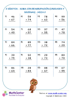 2 Suma de dígitos con reagrupación (unidades y decenas)- Hoja 2