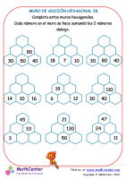 Muro de sumas hexagonal - Hoja 3 B