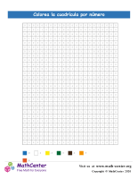 Cuadrícula para Colorear por números - Muñeco de Nieve