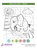 Colorear por números - Elefante
