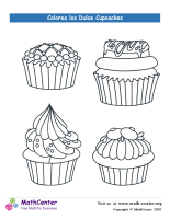 Colorear los cupcakes N° 1