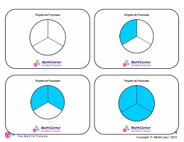 Tarjetas didácticas de fracciones - Sextos (círculos)